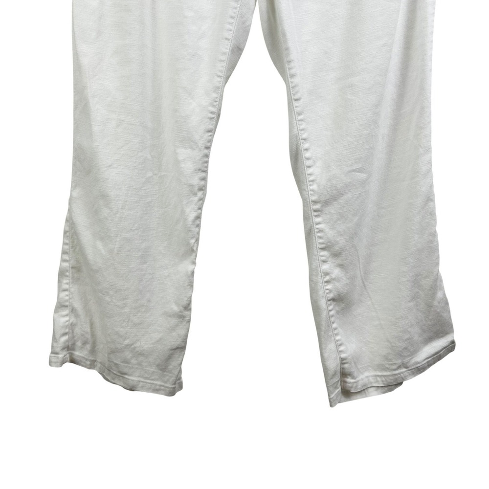 NYDJ White Linen Blend Ankle JEANS PANTS 12 Straight Beach Coastal Summer Casual - Picture 8 of 13